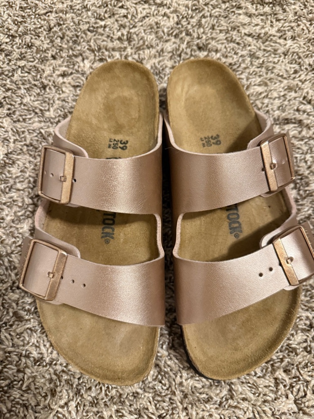 Birkenstock Women's Rose Gold Two-Strap Sandals
